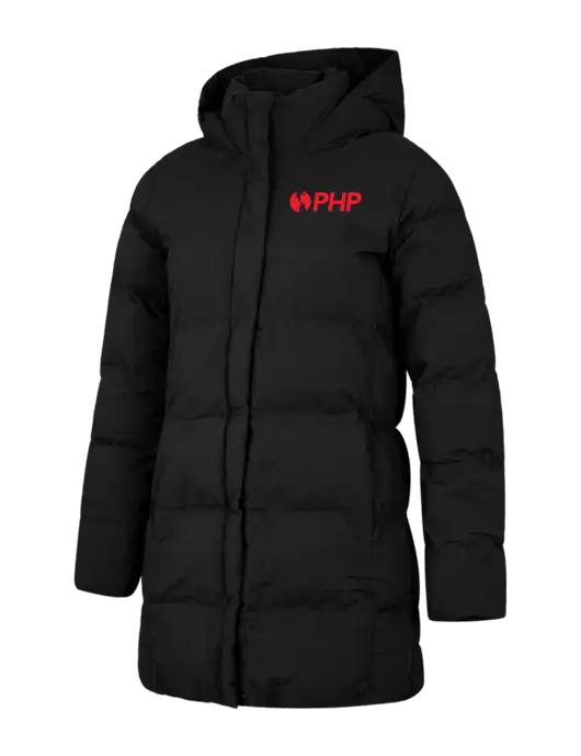 Mercer+Mettle Womens Deep Black Puffy Parka  w/PHP Agency Logo