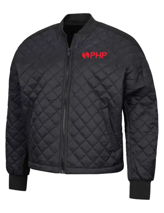 Mercer+Mettle Black Womens Boxy Quilted Jacket w/PHP Agency Logo