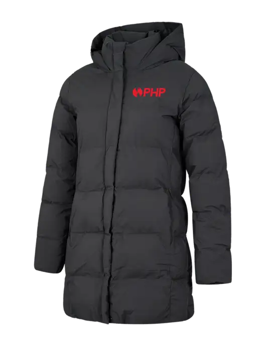 Mercer+Mettle Womens Dark Grey Puffy Parka  w/PHP Agency Logo