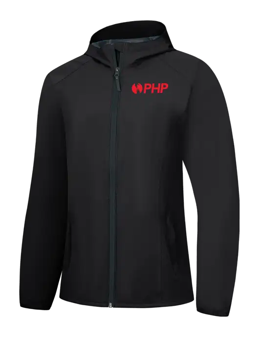 Womens Black Essential Rain Jacket w/PHP Agency Logo