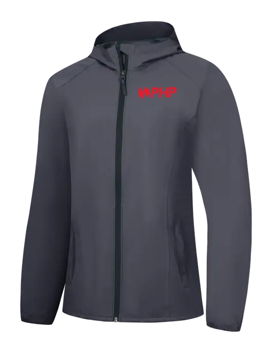Womens Dark Grey Essential Rain Jacket w/PHP Agency Logo