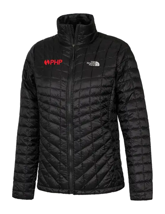 North Face Womens Black ThermoBall Trekker Jacket w/PHP Agency Logo