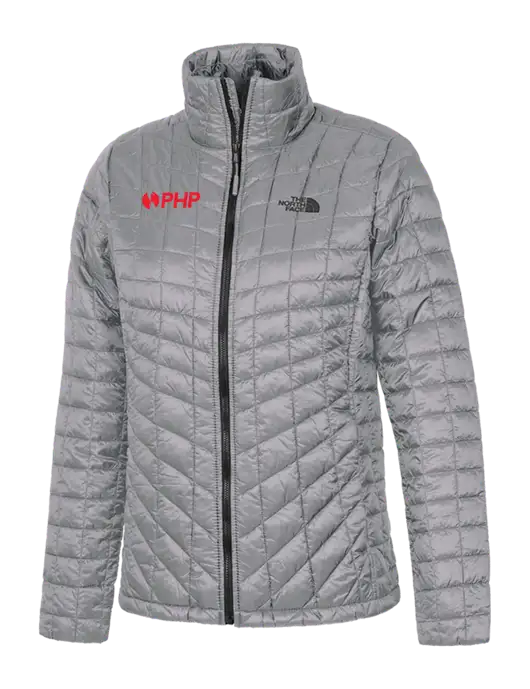 North Face Womens Medium Grey ThermoBall Trekker Jacket w/PHP Agency Logo