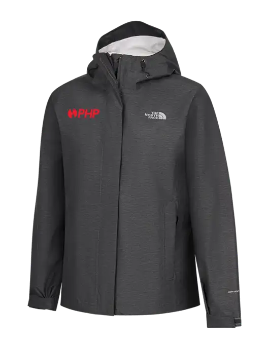 The North Face Womens Dark Grey Heather DryVent Rain Jacket w/PHP Agency Logo