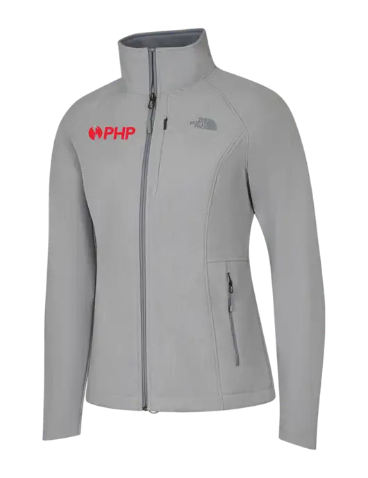North Face Womens Light Grey Heather Apex Barrier Soft Shell Jacket  w/PHP Agency Logo