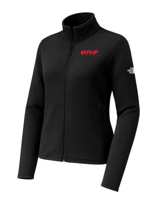 The North Face Womens Aim Full-Zip Black Fleece Jacket w/PHP Agency Logo