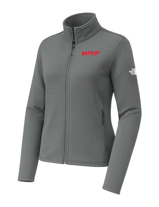 The North Face Womens Aim Full-Zip Dark Medium Grey Fleece Jacket w/PHP Agency Logo