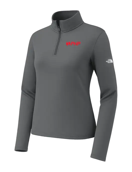 The North Face Womens Aim 1/4-Zip Dark Medium Grey Fleece w/PHP Agency Logo