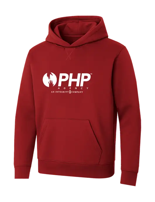 Allmade Revolution Red Organic French Terry Pullover Hoodie w/PHP Integrity Logo