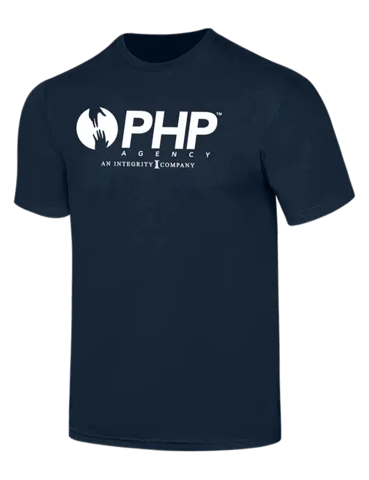 Simply Soft Navy 4.5oz  Poly/Combed Ring Spun Cotton T-Shirt w/PHP Integrity Logo