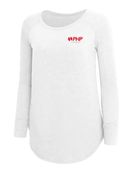 Womens Perfect Wide Collar Tunic Tri-Blend White 4.5 oz T-Shirt w/PHP Integrity Logo